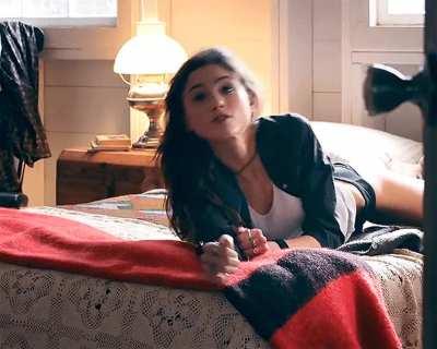 You come home after a long day at work and find Natalia Dyer ready and waiting for you..