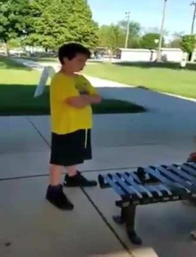 Child tried to attack the adult