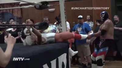 Angel Sinclair's crotch slowly meets the ringpost