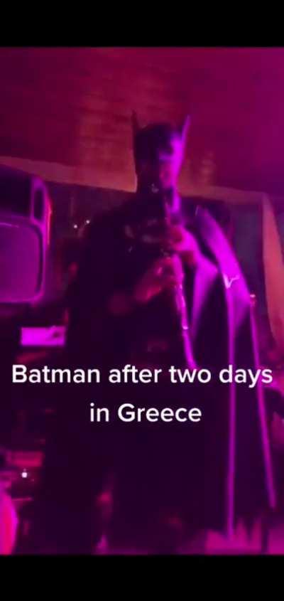 Batman new identity. Doesn't wanna leave