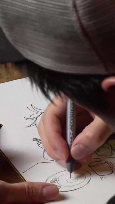 Momo and Okarun drawing by Mr. Yukinobu Tatsu himself.