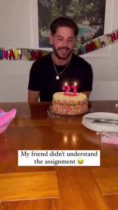 WCGW trying to face smash birthday boy in the cake