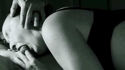 Tickling back of her throat while she tickles his balls with tongue