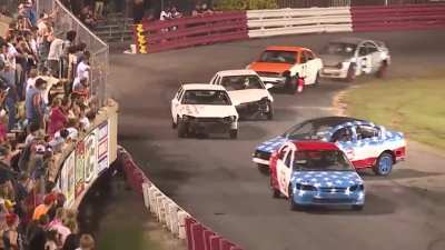 Chain racing -The Front car has an engine but no brakes. The second car has brakes but no engine.