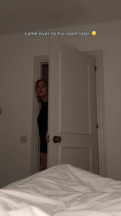Welcoming her new roommate...