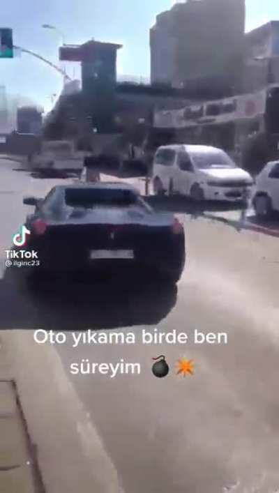 Carwash takes Ferrari for a 