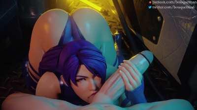 Psylocke ball sucking (Bouquetman) [Marvel X-men]