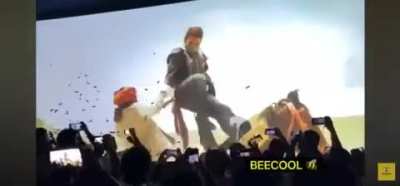 Indian audience during re-release of a Tollywood movie in theatres