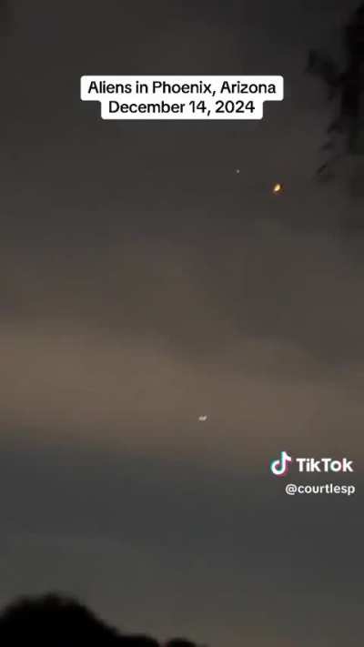 An orange orb knocks down what looked like a maybe a surveillance drown?