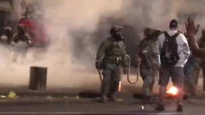 Absolute unit takes a beating standing up. Portland, 7/19