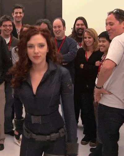 Scarlett Johansson ready to get gangbanged by the film crew…