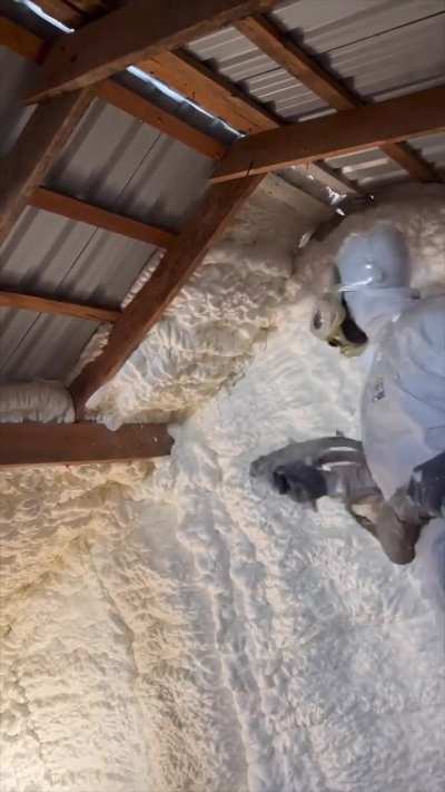 Foam so smooth it looks like he’s working with whipped cream