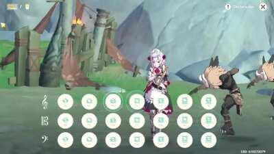 Noe de Varela tocándose unos cumbiones para los hillichurls.