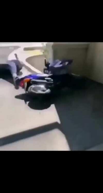 He's lucky his kneecap isn't broken.