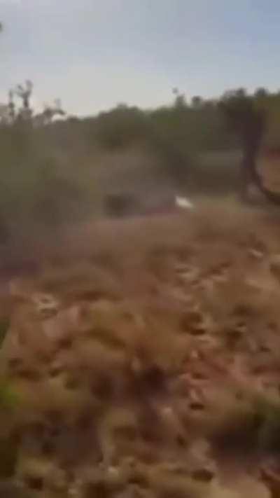 Egyptian soldiers engage in close combat and kill an isis fighter.