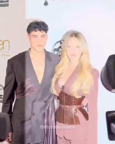 The Queen Sydney Sweeney with her Hairstylist Glen Oropeza at the Hollywood Beauty Awards in April, 2025 | He won the SS Hairstyling Award