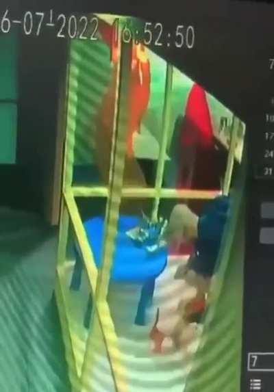 Creep kissing random kid on the lips