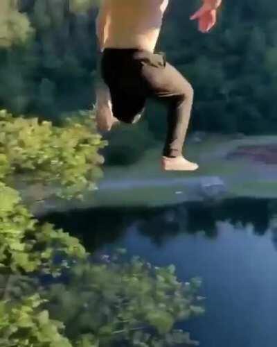 HMB while I jump off this cliff into the dam