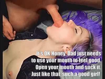 Daughter lessons: Dad just needs to use your mouth to feel good…just like that, such a good girl!