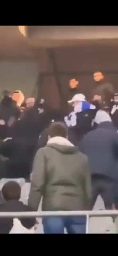 Israeli fans attack French supporter at France VS Israel match in Paris.