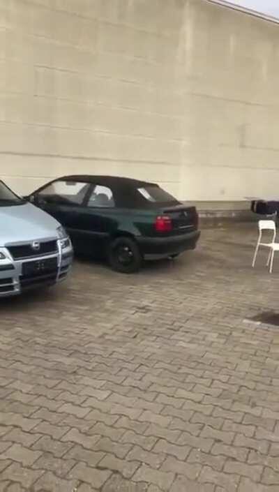 Placing a firecracker in your trunk.