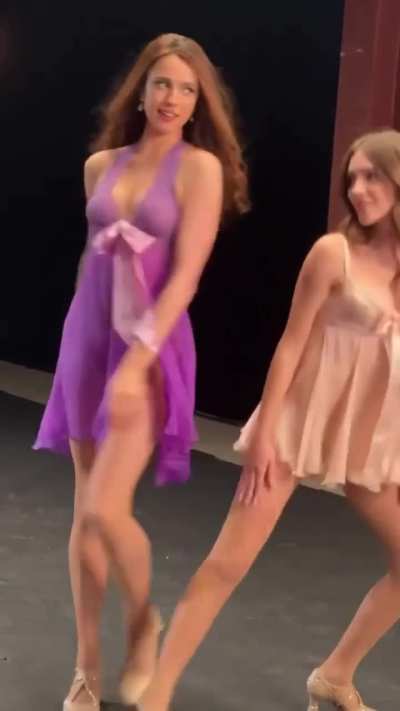Margaret Qualley dancing with Talia Ryder