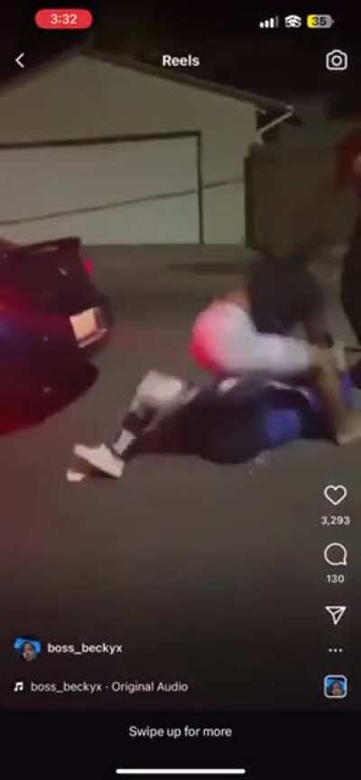 She hit this guy with her car but had no idea his sister got hands like Mike Tyson