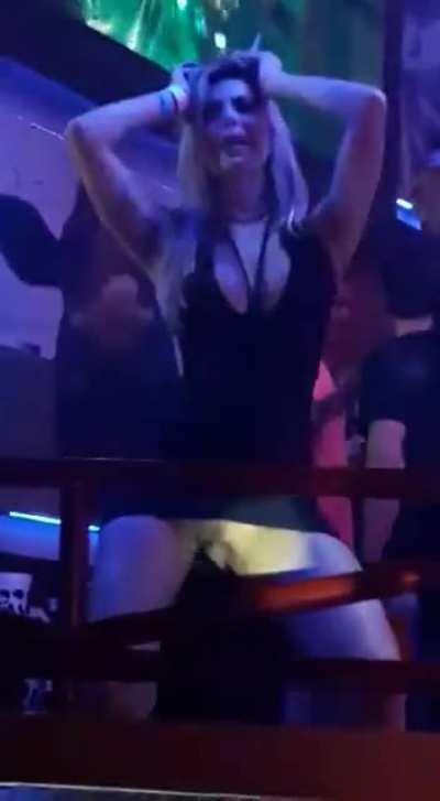 Pussy on display in the club