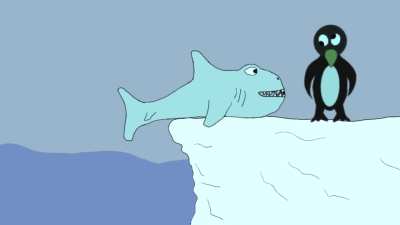 Pengy & Sharky - two friends share a holiday