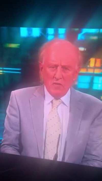 Martin Feely pausing to let rip while chatting to Matt Cooper