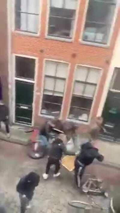 Massive brawl in Netherlands