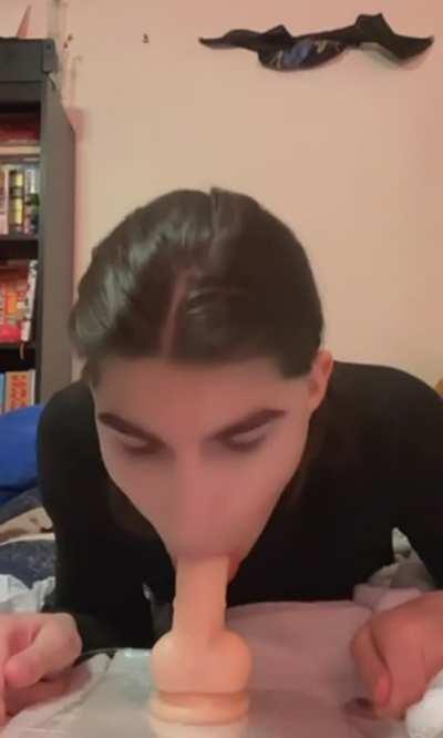 sloppy femboy throat fuck