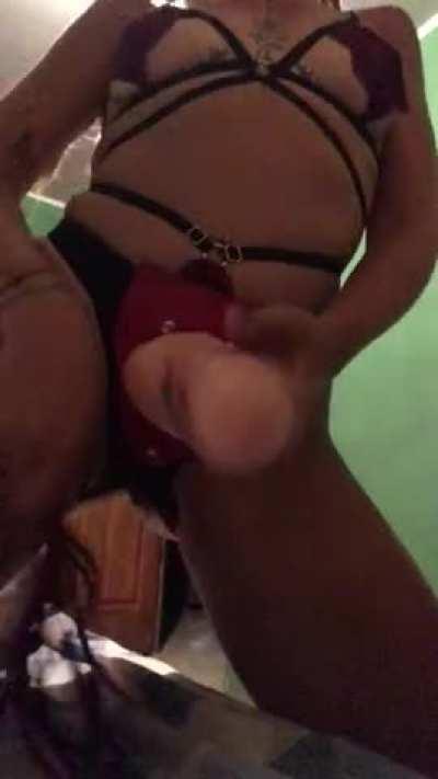 Preparing my cock to enter your tight useless ass 😈