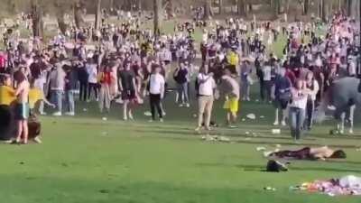 Police running over a person yesterday in Brussels