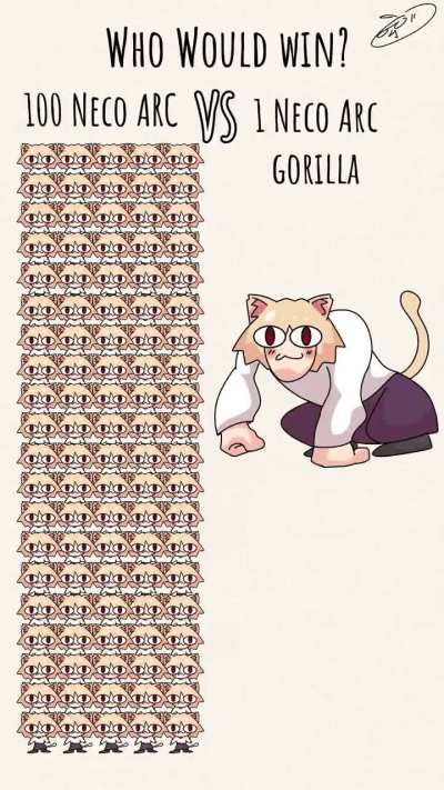 100 Neco Arcs vs 1 Neco Arc Gorilla