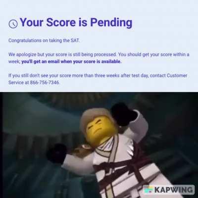 when you check your score all morning just to be in the evening batch