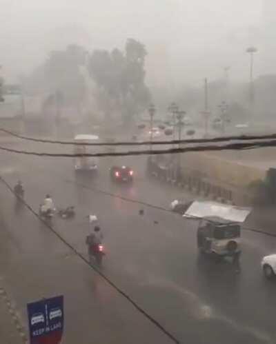 Billboard fell off hitting bikers (unknown date)