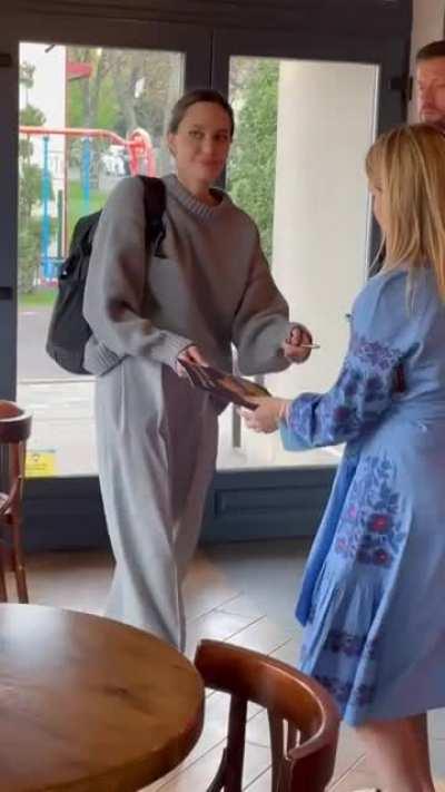 Jolie in Lviv, Ukraine