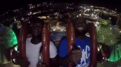 Throwback to when Terence Crawford and his friend went on a ride at the theme park