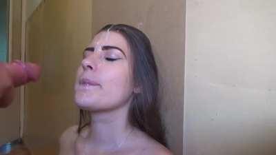 Cute Girl Gets A Faceful