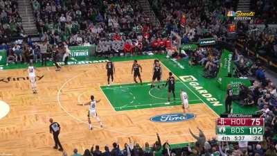 [Highlight] Grant Williams meets Armoni Brooks at the apex to give Aaron Nesmith his 2nd straight 3 pointer right off the bench