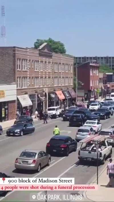Immediate aftermath of the funeral shooting on Chicago's far west side. One of two funeral shootings that took place yesterday.