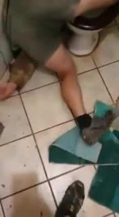 One too many brandys I expect. Dude below is saying he's fine, to please pass him a drink.