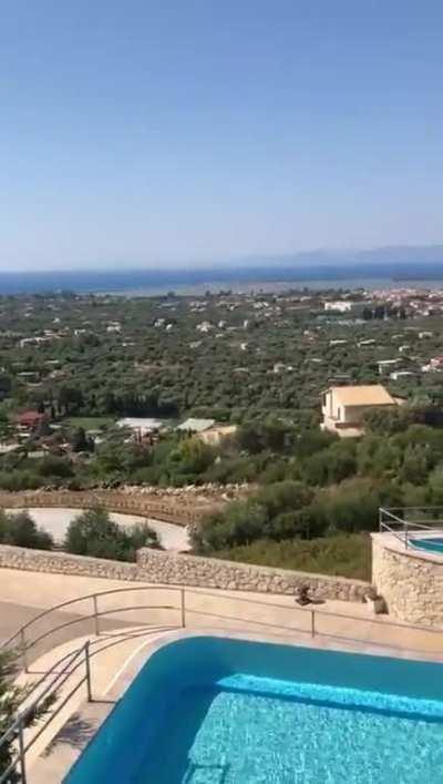 Lovely view with a swimming pool 