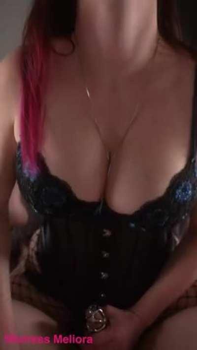 Locked up and taking it like a good baby boy <3