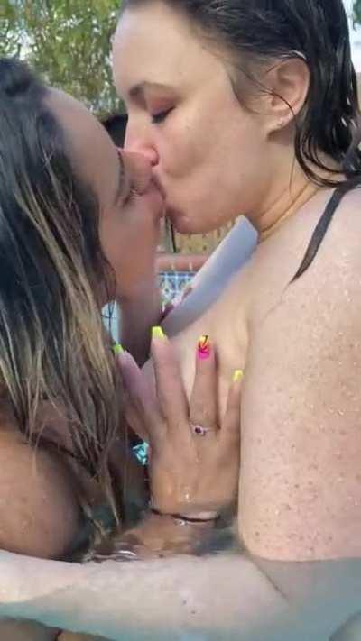 We went skinny dipping together and it turned into a pool party