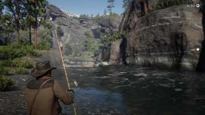 They thought of everything in this game. Arthur even has dialog for when a fish dies from being out of the water for too long