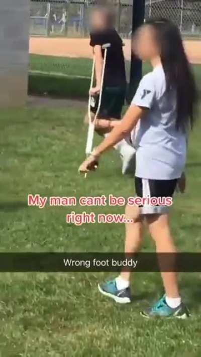 To fake a broken leg