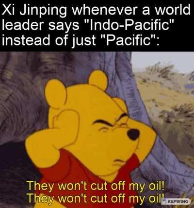 But, Endia doesn't have the balls to cut off China's oil -- even during a full-fledged war!