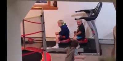 using a toy on a treadmill